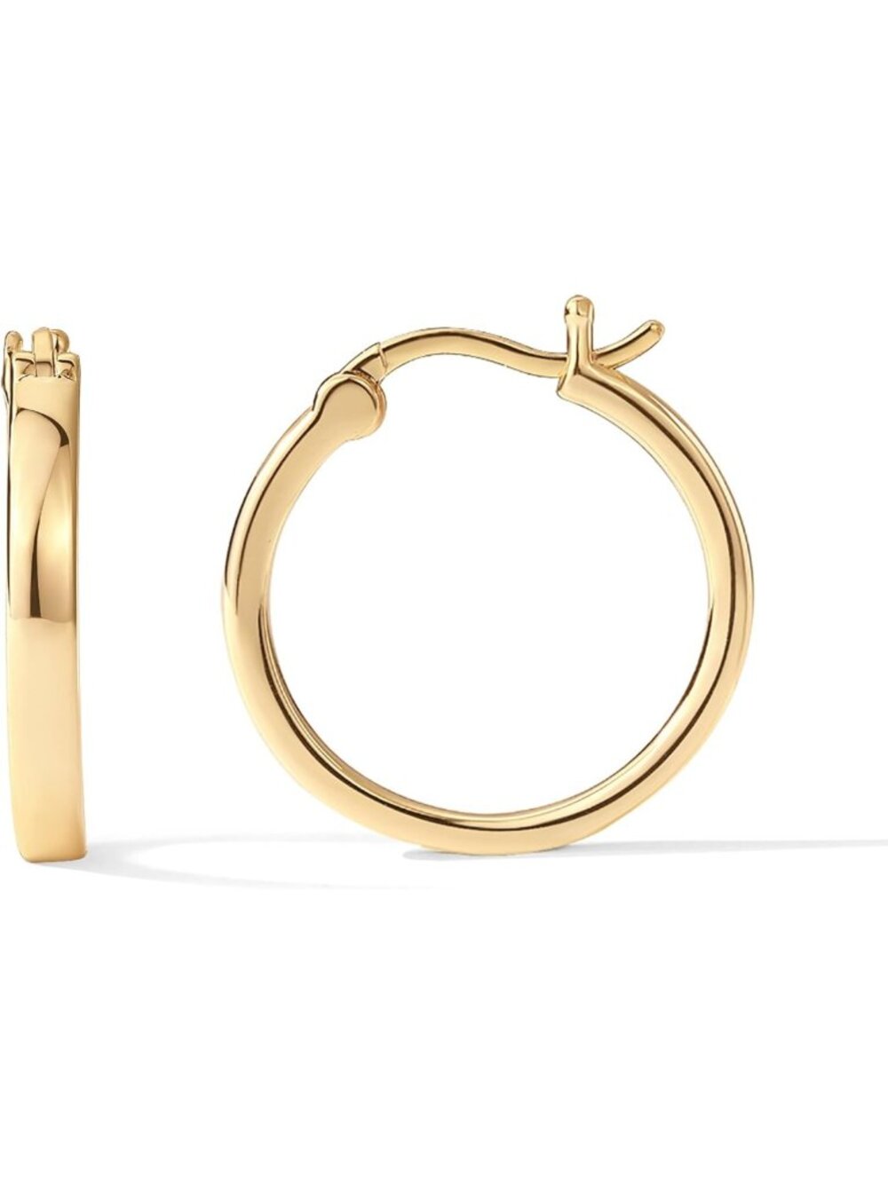 Stylish 14K Gold Plated Lightweight Hoop Earrings for Women - Perfect Everyday